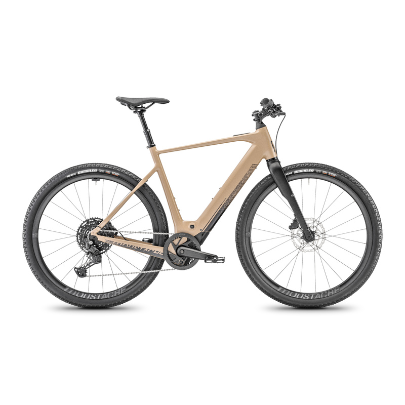 Vélo route électrique Moustache dimanche 29.2 beige sable mat